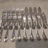 9 couverts à poisson 18p métal argenté orfèvre Christofle Marly