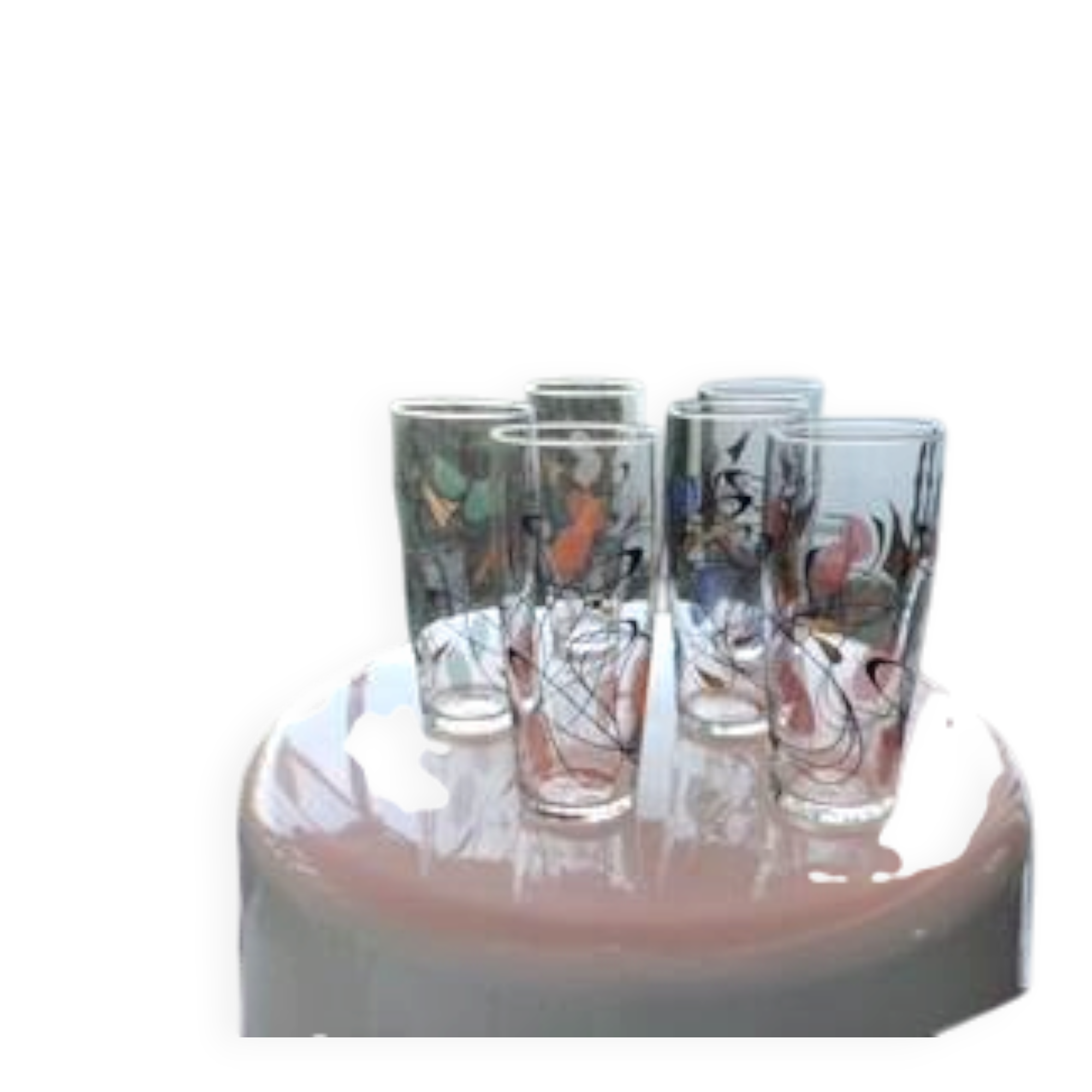 6 vintage cocktail glasses