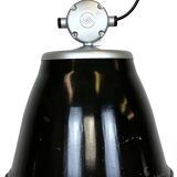 Industrial black enamel factory pendant lamp, 1960s