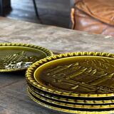 Set of 5 vintage earthenware plates
