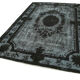 Handmade distressed oriental 1970s 196 cm x 303 cm black carpet