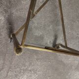 Rolling coffee table in vintage gilded bronze