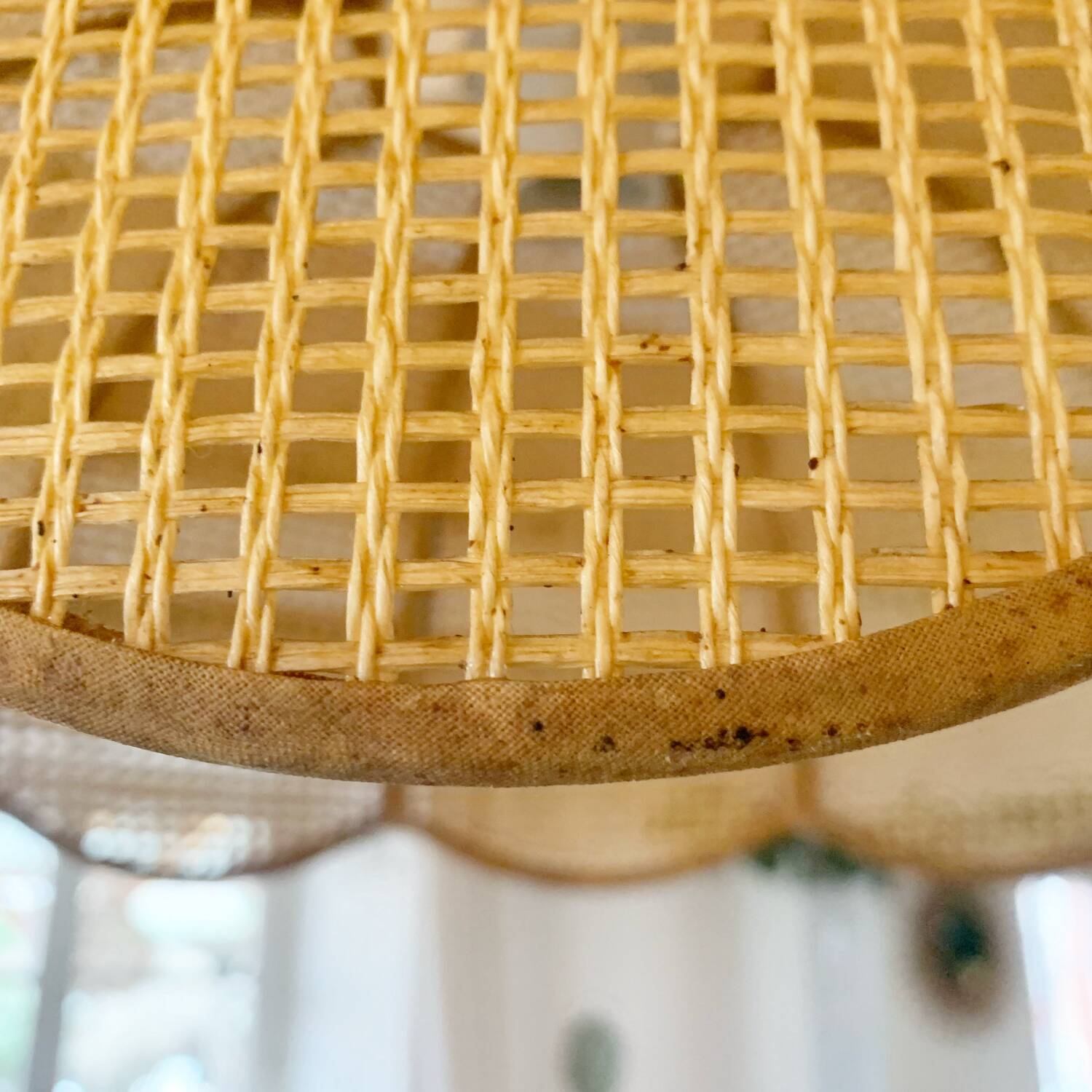 Suspension vintage en  rotin