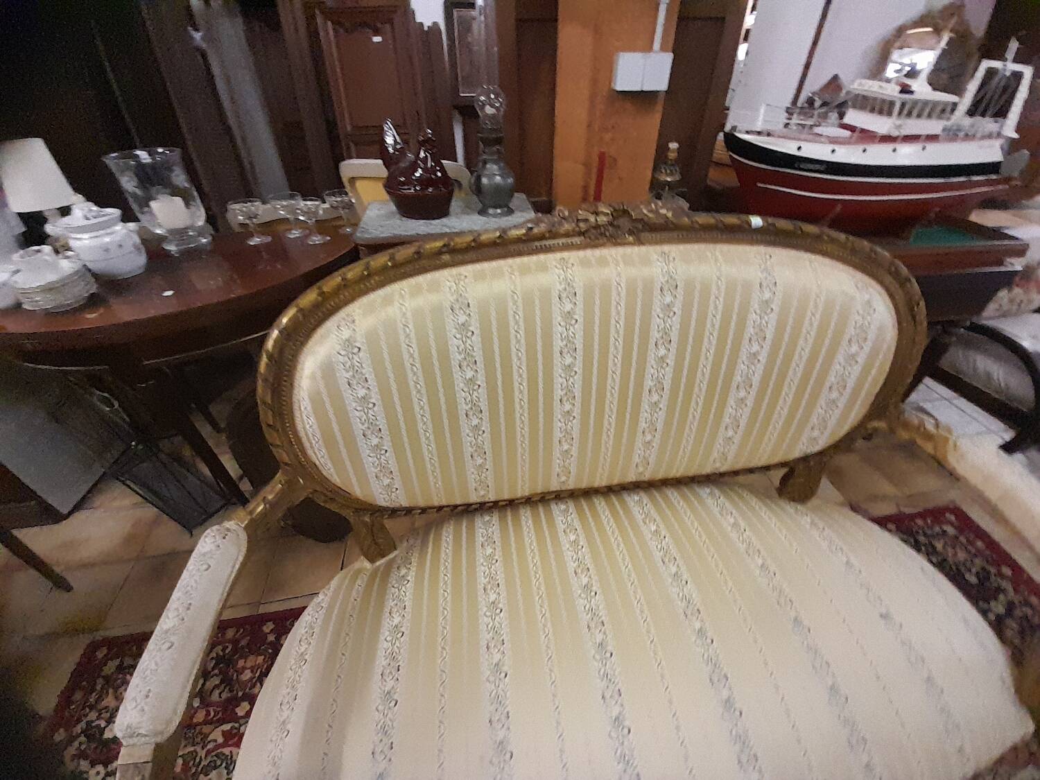 Louis XVI Style Ensemble Salon - Basket Sofa & Pair of Armchairs