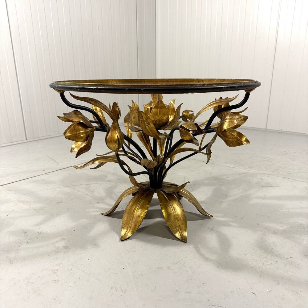 Hans Kögl gilded metal and glass coffee / side table