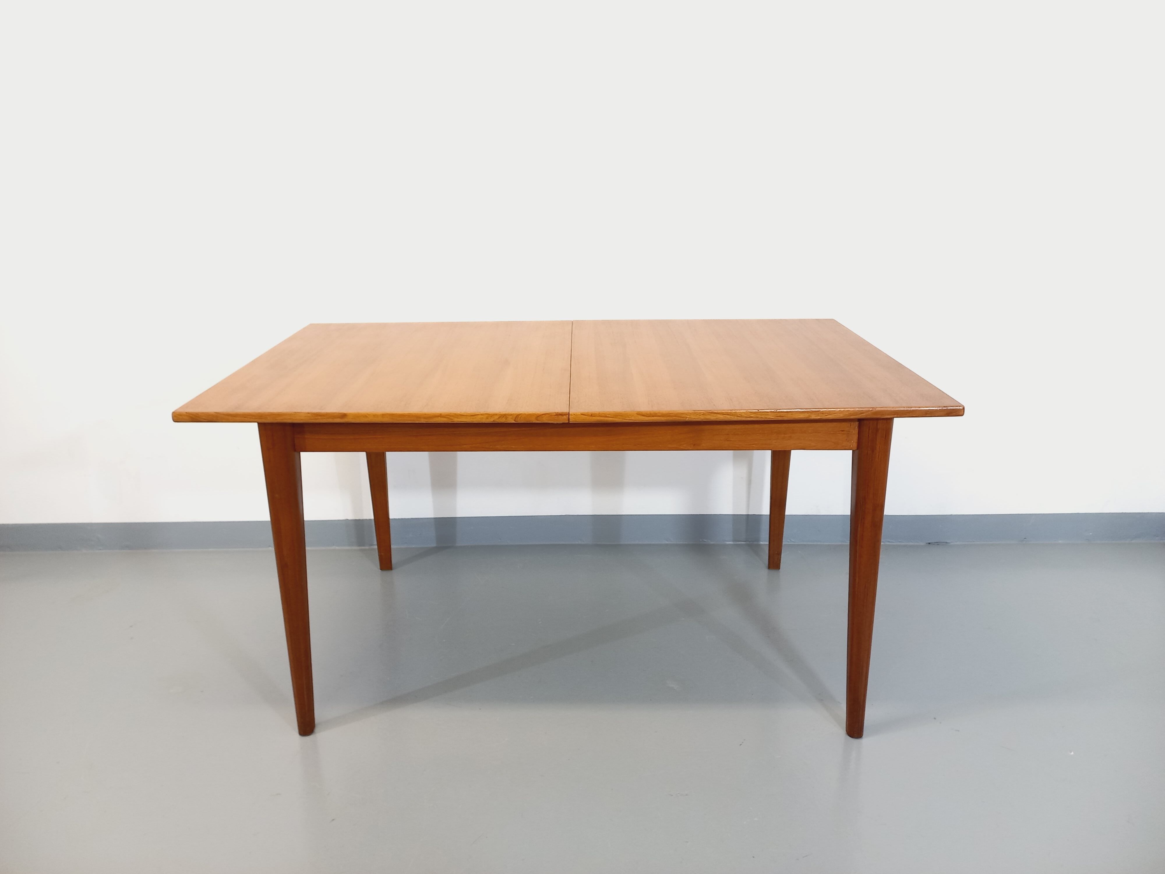 Vintage Scandinavian dining table from 50s 60s teak with extension