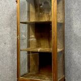 Louis XV style three-sided glass display case in mahogany and gilded bronze, circa 1850