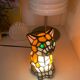 Lampe chat vintage en verre et métal