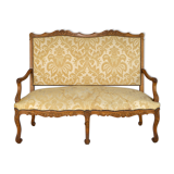 Louis XV style bench in carved oak