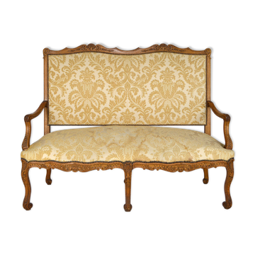 Banquette style Louis XV en chêne sculpté