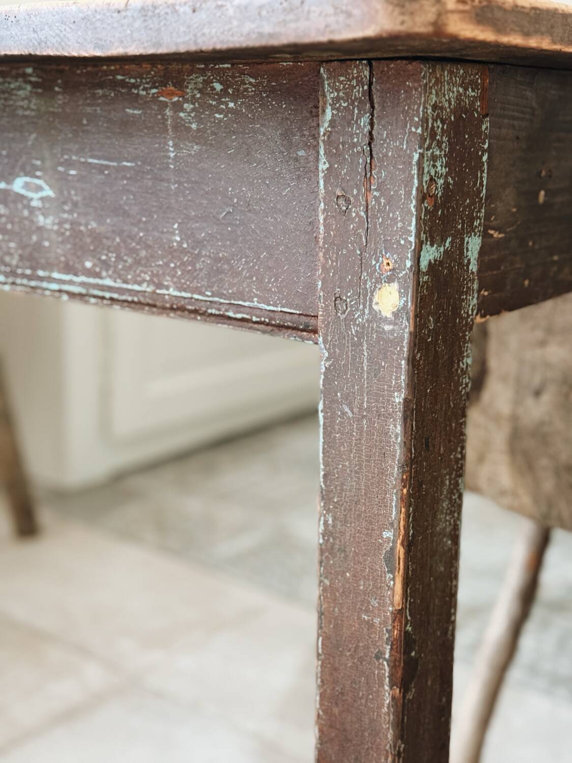 Wabi sabi patinated table
