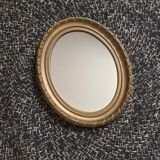 Vintage oval gold mirror