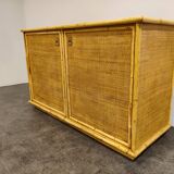 Wicker and bamboo cabinet by Dal Vera, 1960s