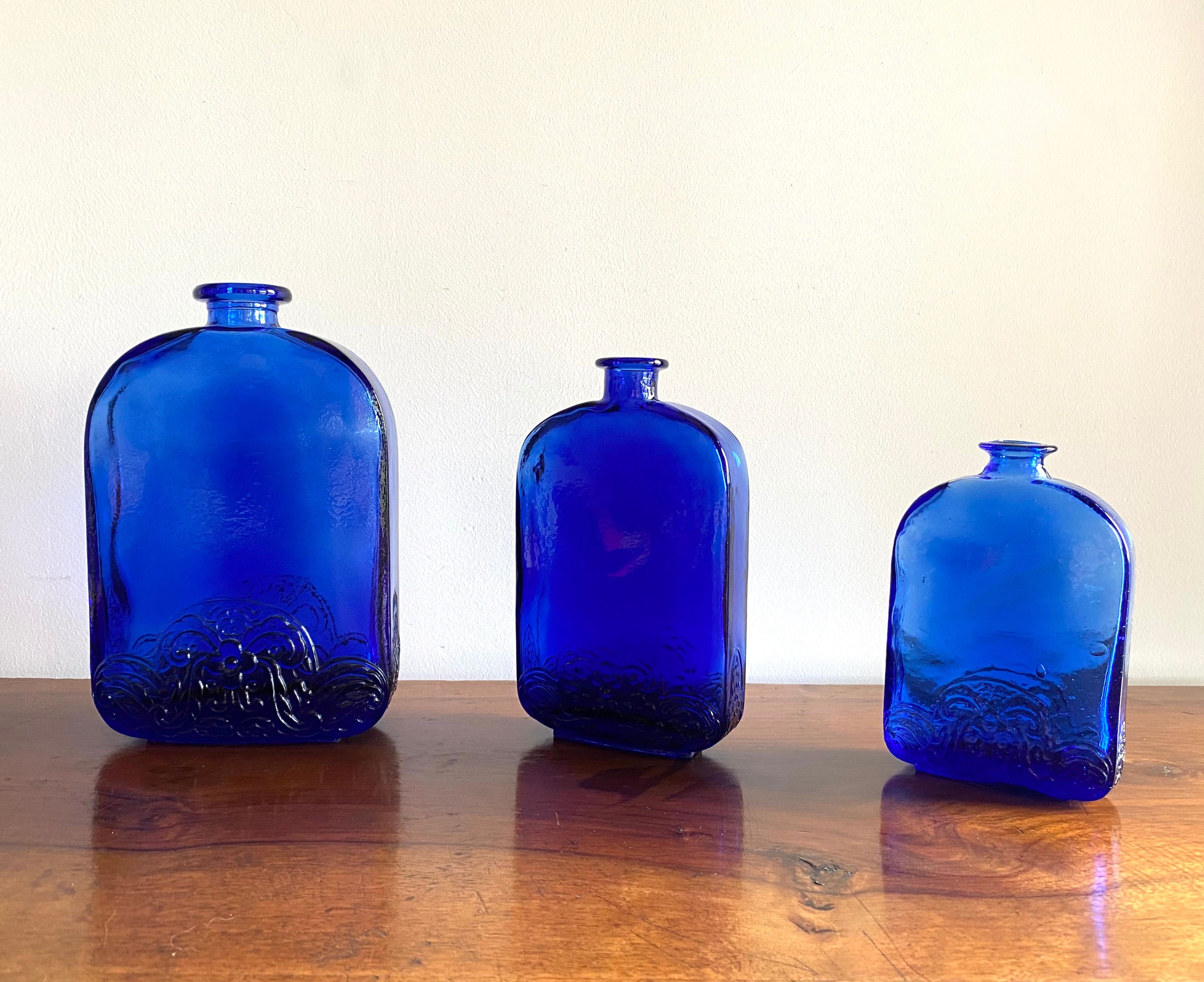 Cobalt blue glass apothecary bottle