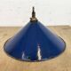 Industrial British Blue Enamel Factory Pendant Lamp, 1950s