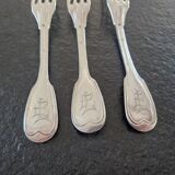 Charles Salomon Mahler (XIX) - Series of 11 table forks - In sterling silver 950/1000