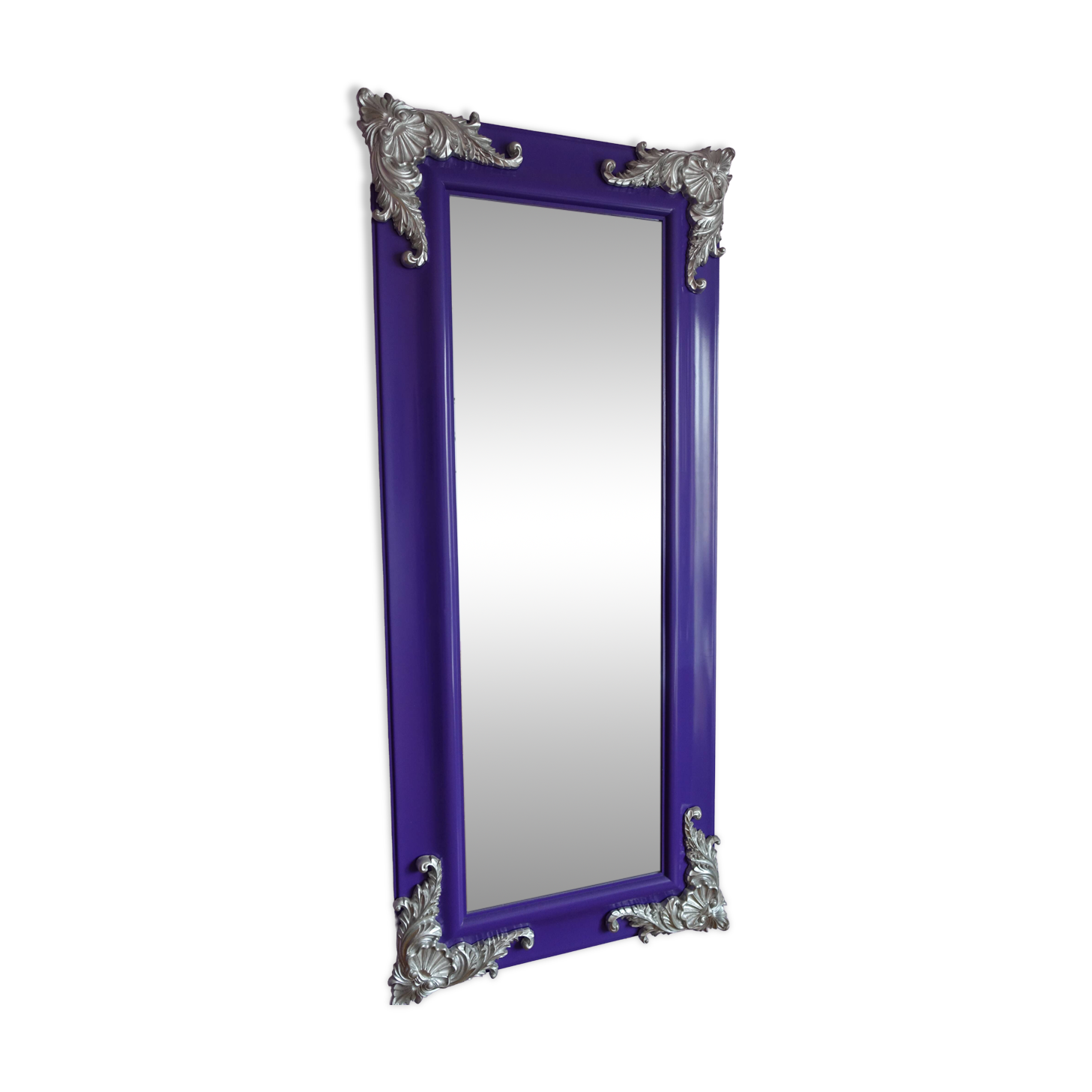 Large Venetian-style purple Italian mirror