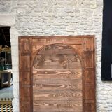 Important woodwork, 176.5cm/158cm 19th century fireplace mirror, quilted glass, parquet on the back.