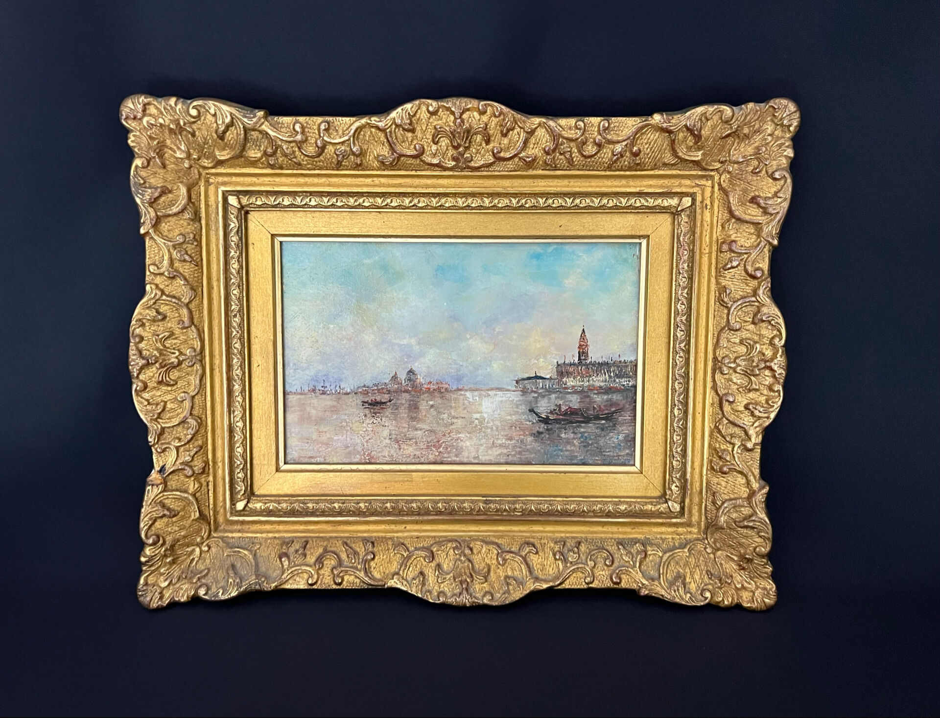Oil on canvas, view of Venice.