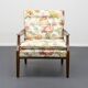 Restored 1960s armchair, floral pattern, two available.