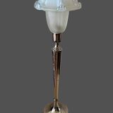 Lampe Art Deco H 53cm verre opalescente
