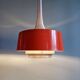 Pair of Scandinavian brushed aluminium pendants, 1960s