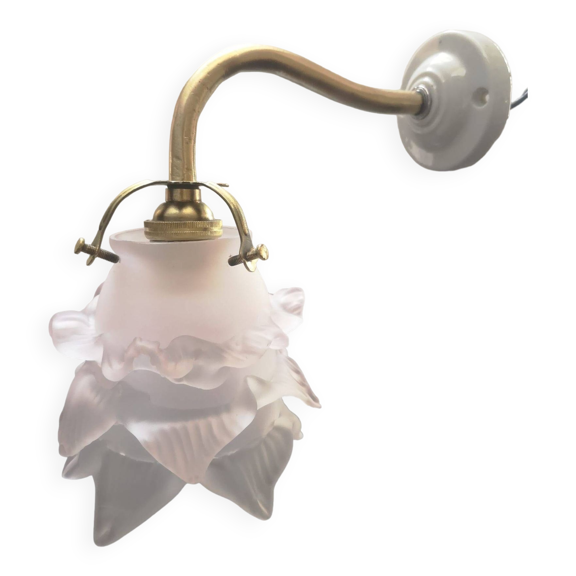 Porcelain and glass paste wall lamp 1930