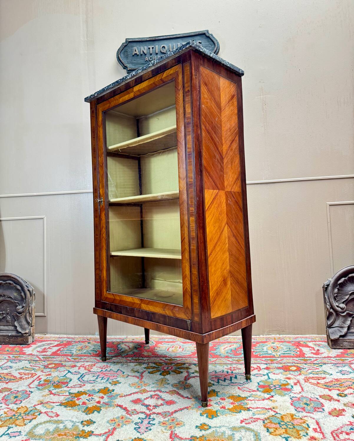 Louis XVI Marquetry Display Cabinet, 18th Century