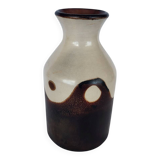 Peruvian Chulucanas Ceramic Vase Brown Beige Signed Vintage