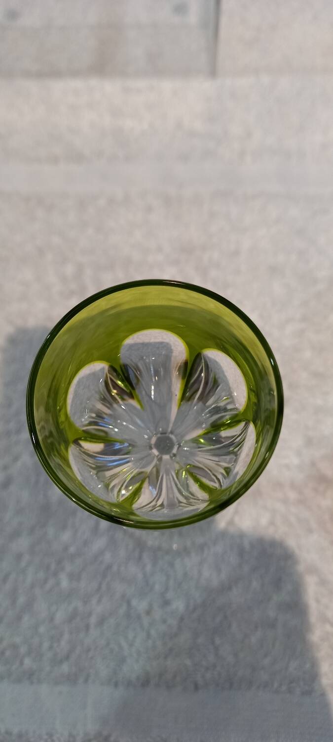 Baccarat Genova Double Chartreuse Green Crystal Liqueur Glass
