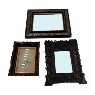 Set of three wooden frames