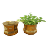 Brass set flower pots, pots