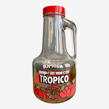 Pichet publicitaire vintage en verre Tropico