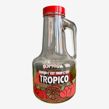 Vintage Tropico glass advertising pitcher