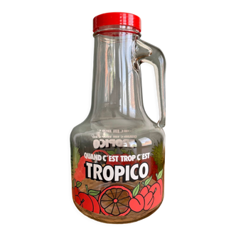 Pichet publicitaire vintage en verre Tropico