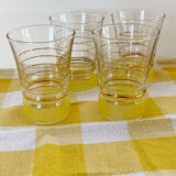 Set of 4 yellow granita glasses