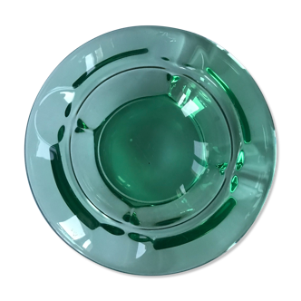 Green glass ashtray