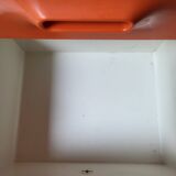 Meuble chiffonnier 4 tiroirs Flair  orange Français 1970 Vintage