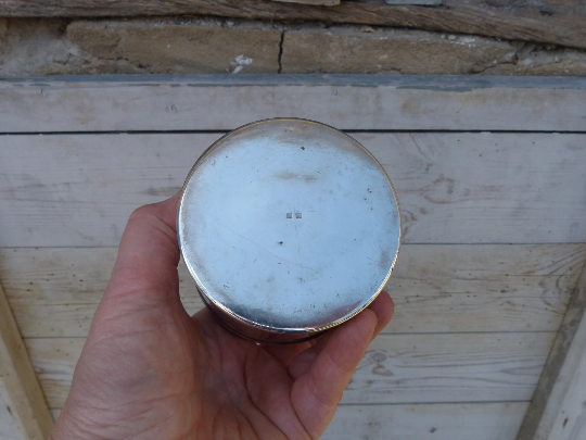Old silver metal box hallmark AT