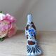 Bird figurine, large Tonala pottery dove with floral pattern Mexico vintage decoration