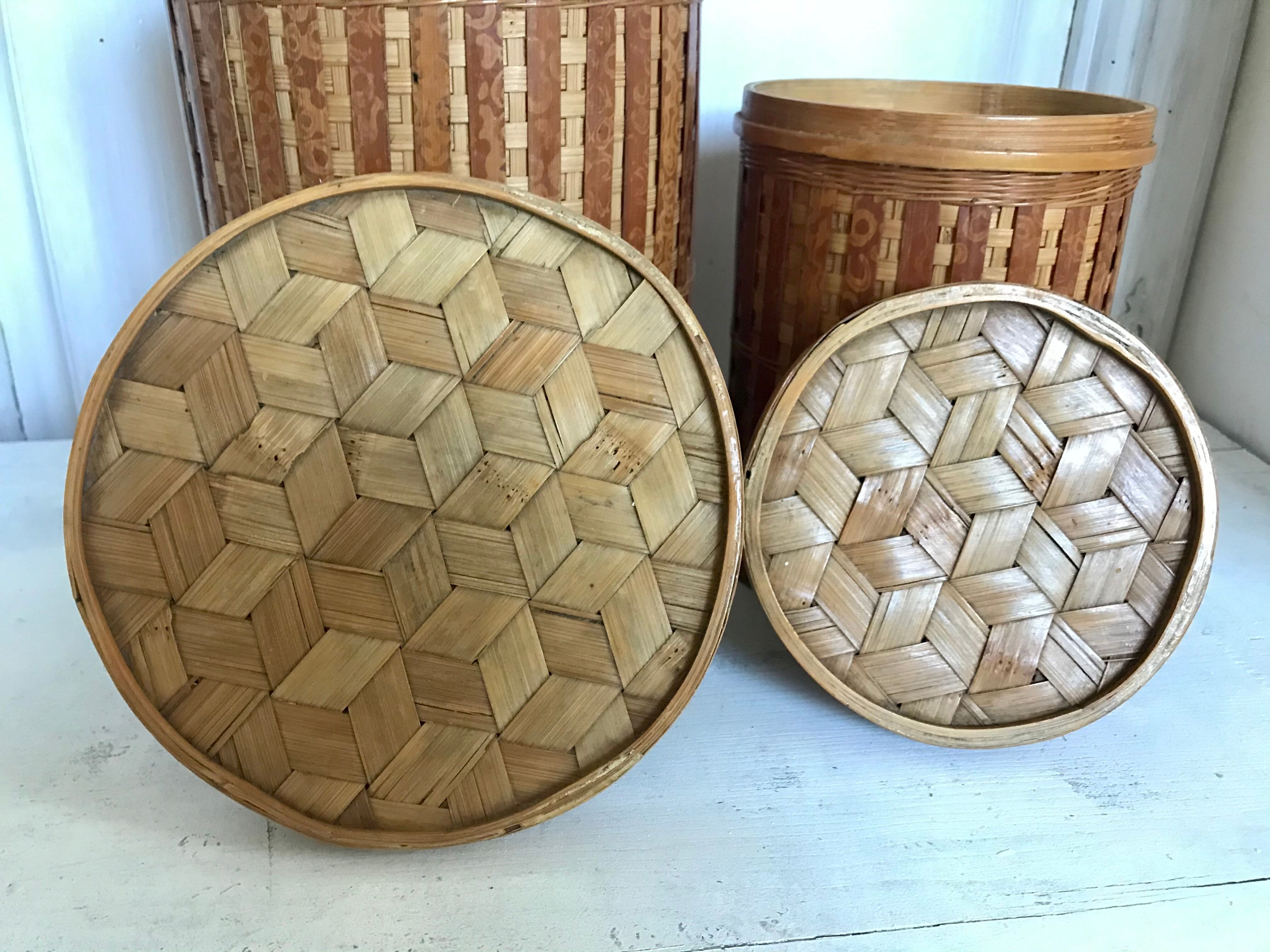 Boxes in rattan 70s