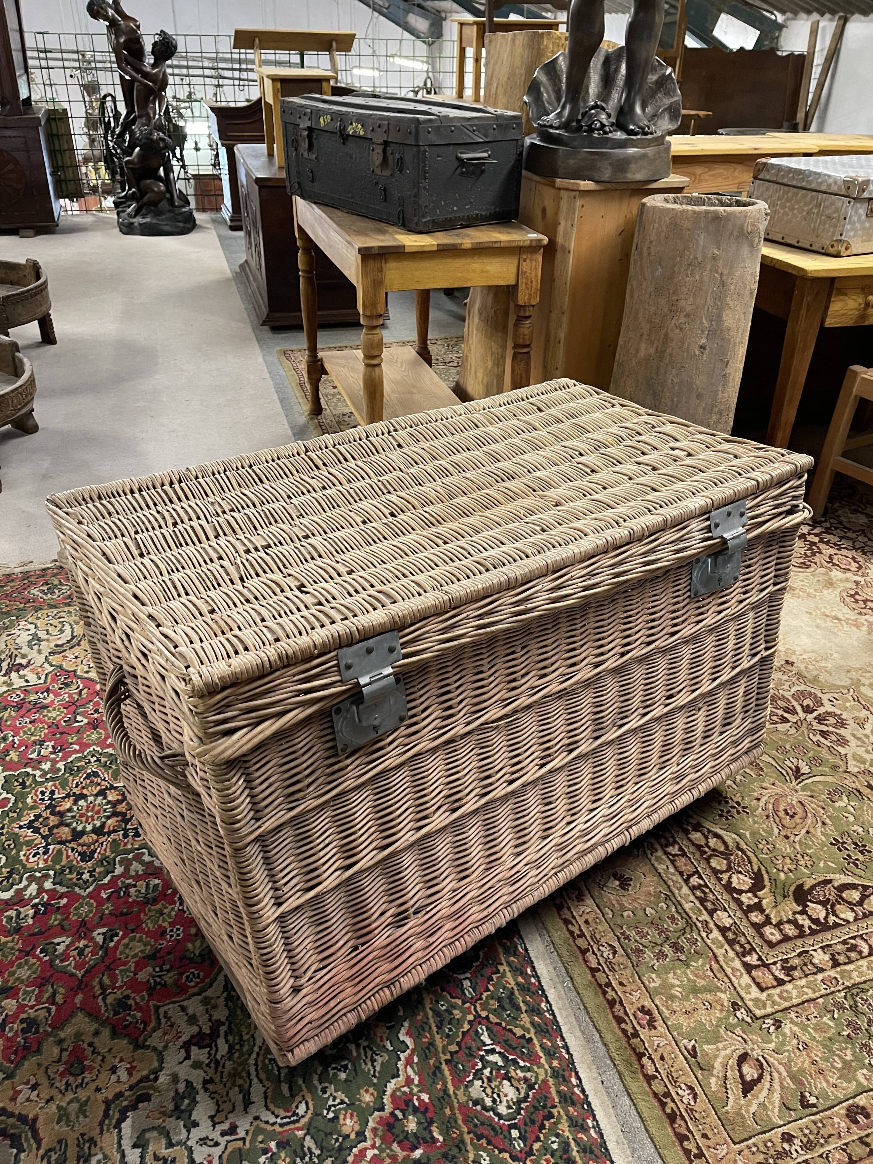 Antique wicker trunk