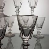 9 19th century Caton / Baccarat style wine glasses