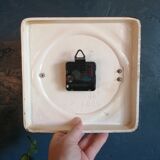 Vintage ceramic clock silent wall clock square "Peter red brown"