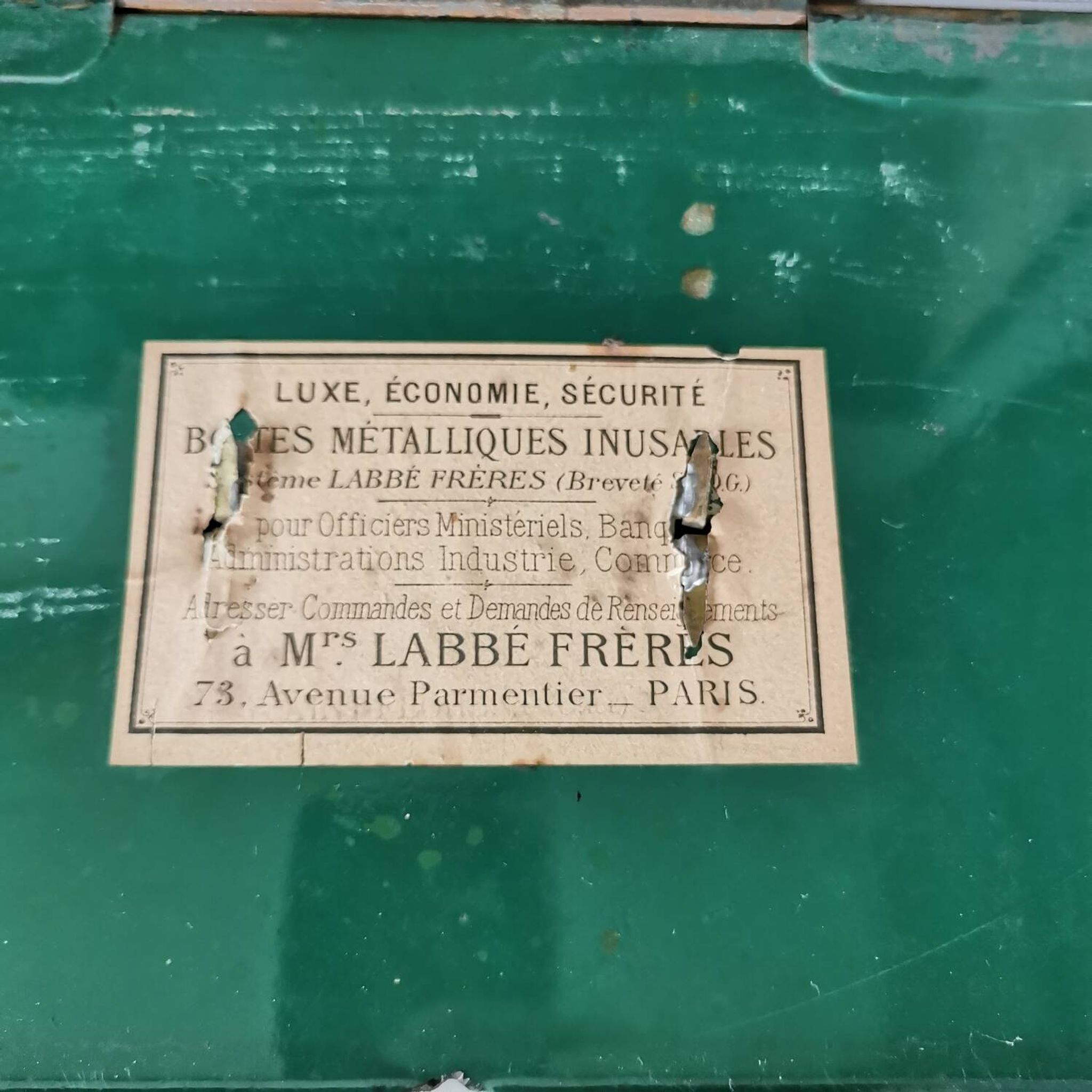Ancienne Boîte à archives en métal / casier de notaire