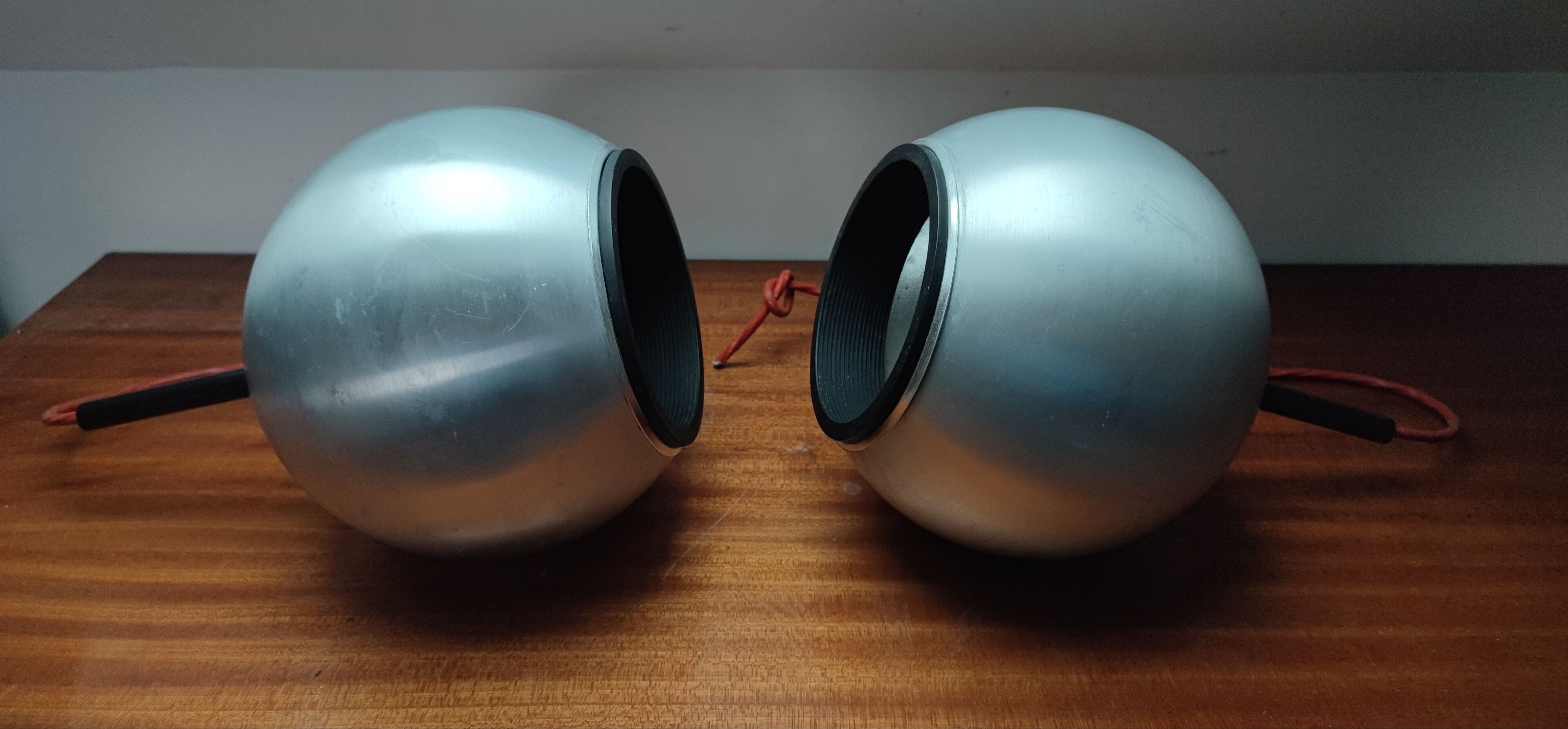 Duo of Erco 1970 aluminum suspensions