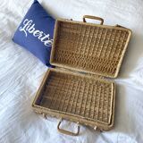 Vintage wicker suitcase