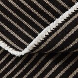 6x9 Gray & Black Striped Vintage Kilim Rug, 183x269Cm