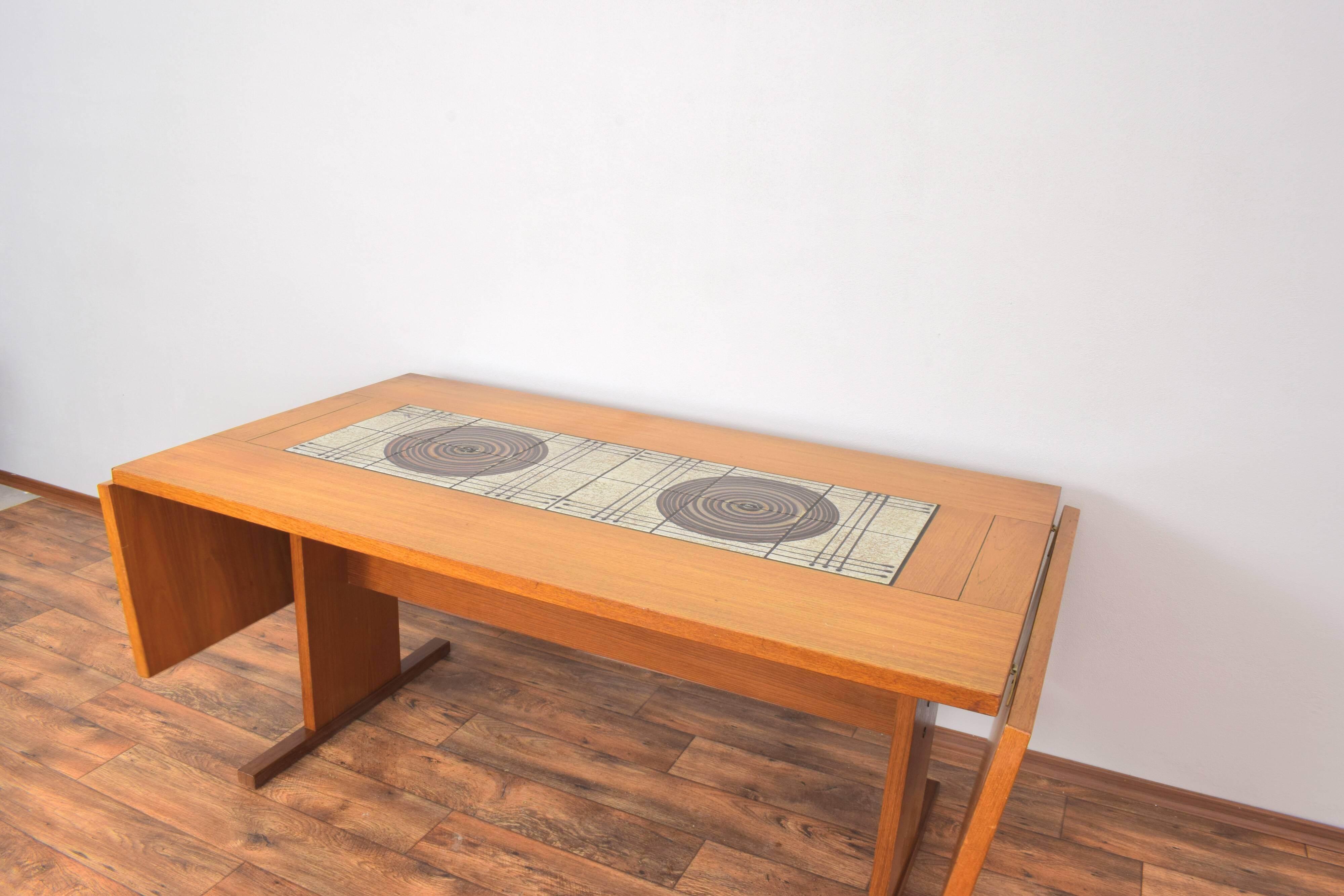 Teak & Tile Dining Table by Gangso Mobler, 1960s.