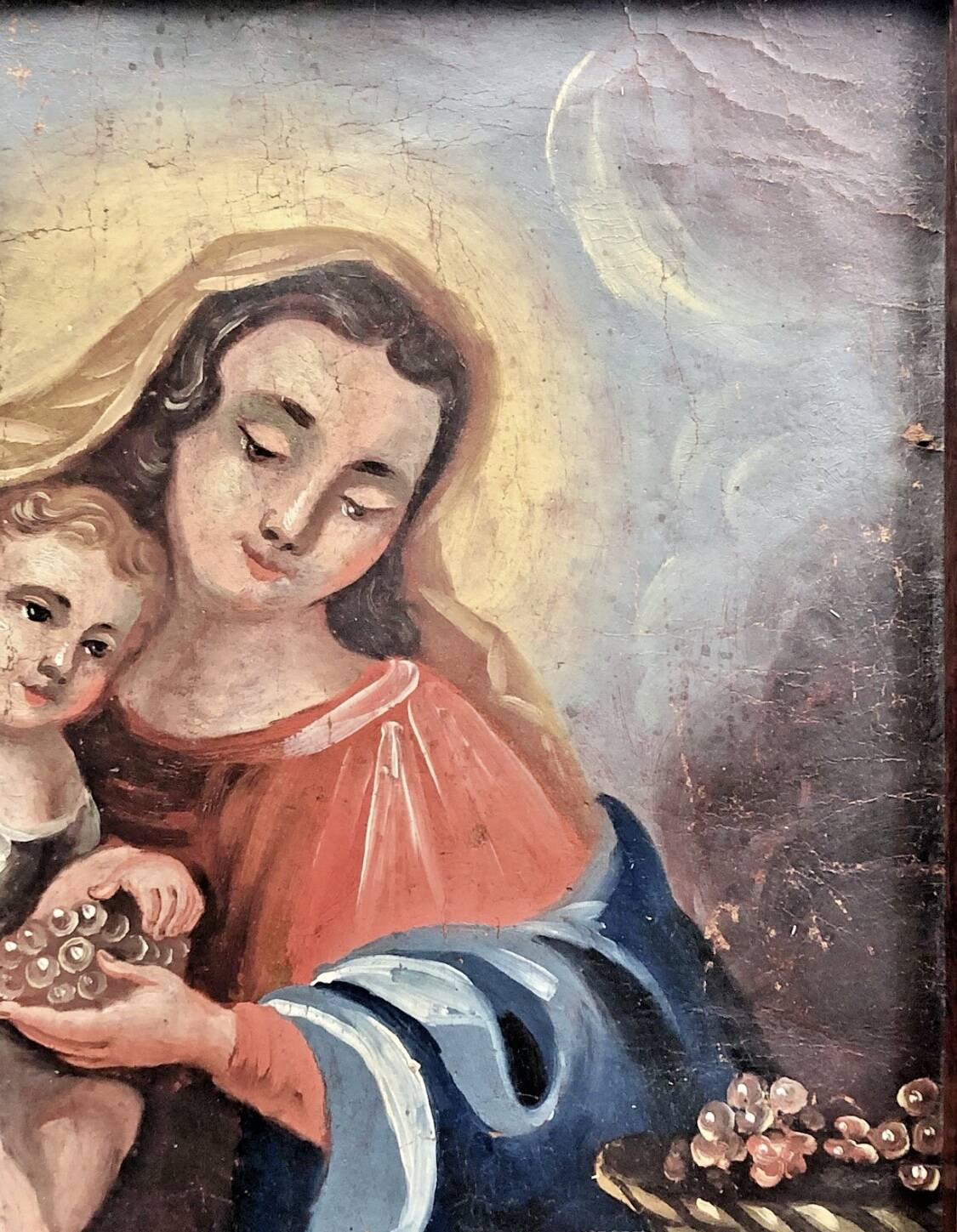 Oil painting on canvas XVIII Virgin and Child